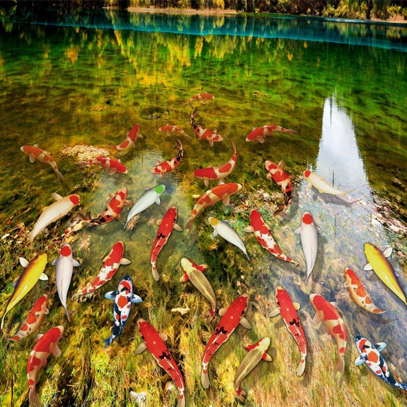 Koi Pond Self Adhesive Floor Mural, Custom Sizes Available Floor Murals Maughon's 