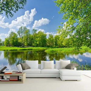 Lake Scenery And Reflection Wallpaper Mural, Custom Sizes Available