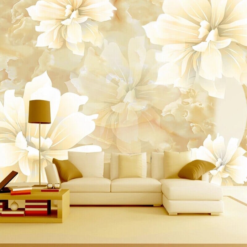 Large Floral Background Wallpaper Mural, Custom Sizes Available Wall Murals Maughon's Waterproof Canvas 