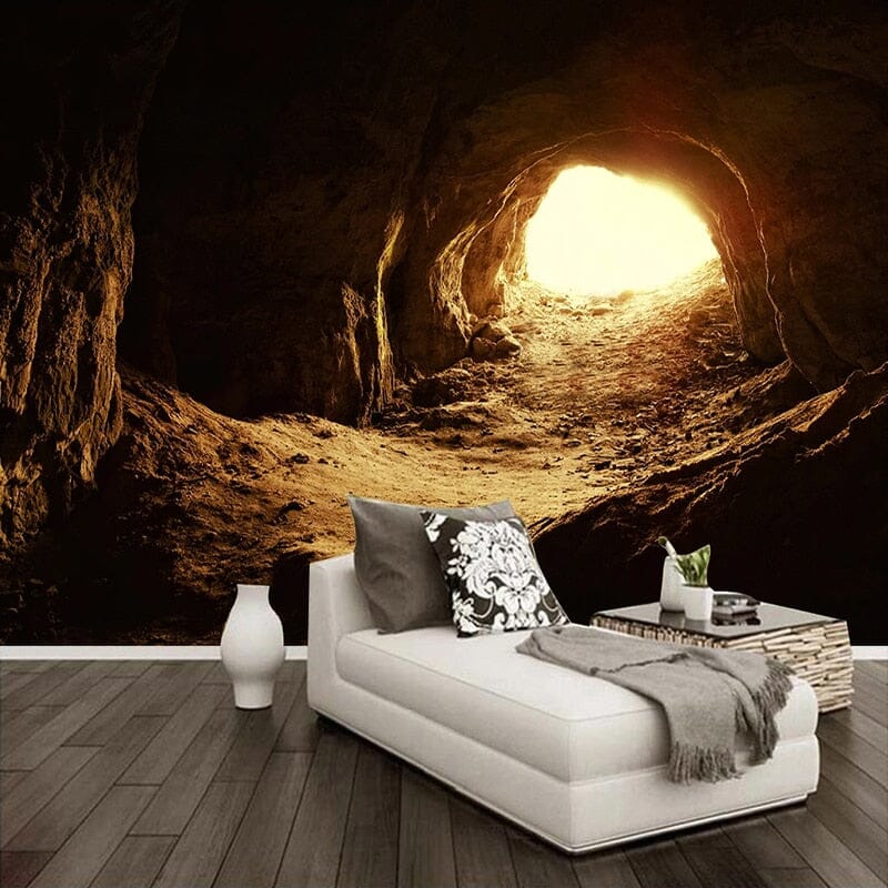 Light at the End of the Cave Wallpaper Mural, Custom Sizes Available Wall Murals Maughon's 
