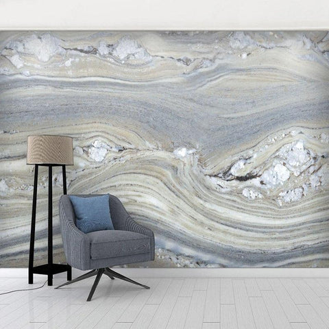 Image of Light Blue and White Marble Wallpaper Mural, Custom Sizes Available Maughon's 