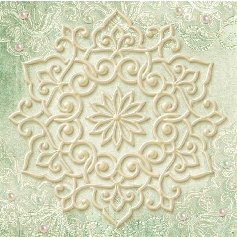 Light Green and Yellow Medallion Ceiling Mural, Custom Sizes Available Ceiling Murals Maughon's 