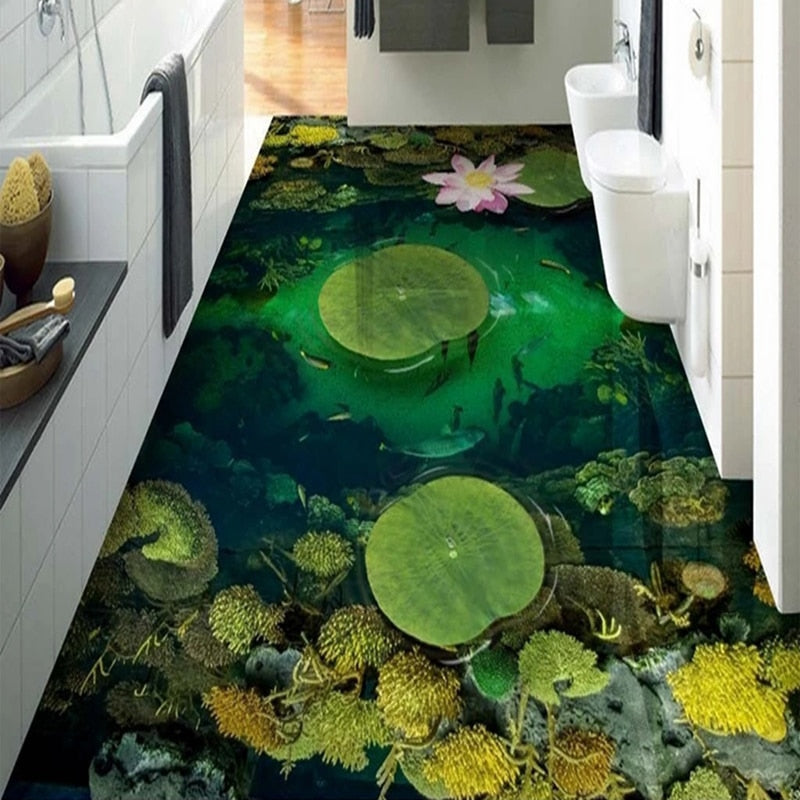 Lily Pad Pond Floor Mural, Custom Sizes Available Floor Murals Maughon's 