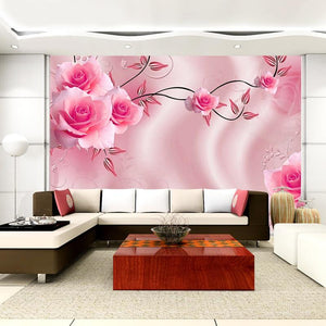 Lovely Roses Wallpaper Murals, 2 Styles To Choose From, Custom Sizes Available