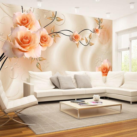 Image of Lovely Roses Wallpaper Murals, 2 Styles To Choose From, Custom Sizes Available Household-Wallpaper Maughon's JD512 01 1 ㎡ 