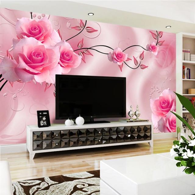 Lovely Roses Wallpaper Murals, 2 Styles To Choose From, Custom Sizes Available Household-Wallpaper Maughon's JD512 02 1 ㎡ 