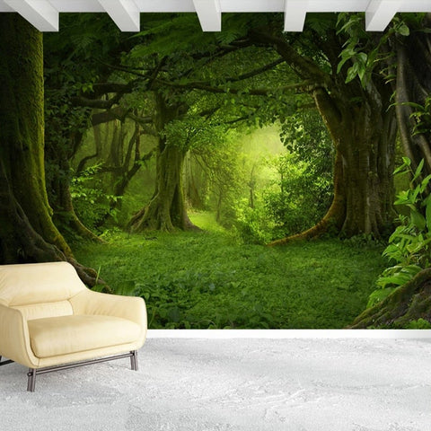 Image of Lush Idyllic Forest Wallpaper Mural, Custom Sizes Available Wall Murals Maughon's 