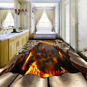 Magma Pit Self Adhesive Floor Mural, Custom Sizes Available