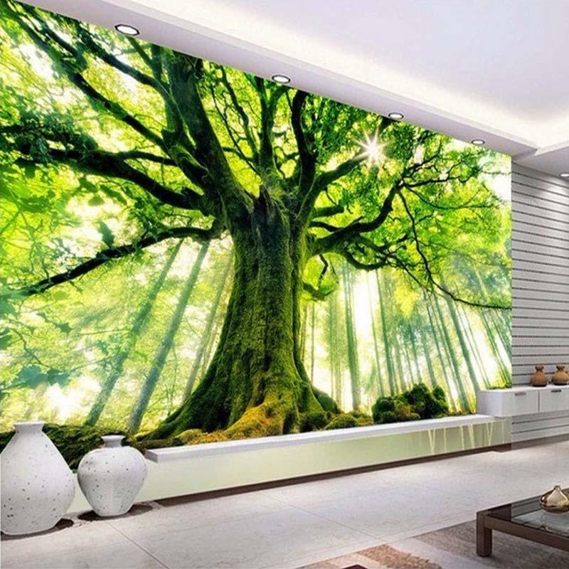 Majestic Oak Tree Wallpaper Mural, Custom Sizes Available Household-Wallpaper Maughon's 