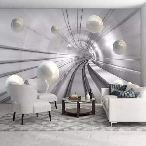 Image of Modern Abstract Sphere and Space Wallpaper Mural, Custom Sizes Available Wall Murals Maughon's 