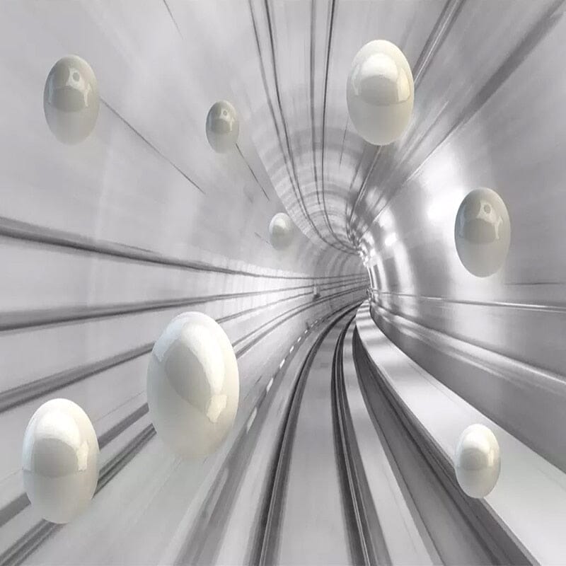 Modern Abstract Sphere and Space Wallpaper Mural, Custom Sizes Available Wall Murals Maughon's 