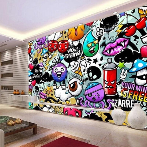 Image of Modern Creative Art Graffiti Wall Mural, Custom Sizes Available Maughon's 
