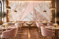 Modern Geometric Pink Marble Wallpaper Mural, Custom Sizes Available Household-Wallpaper Maughon's 