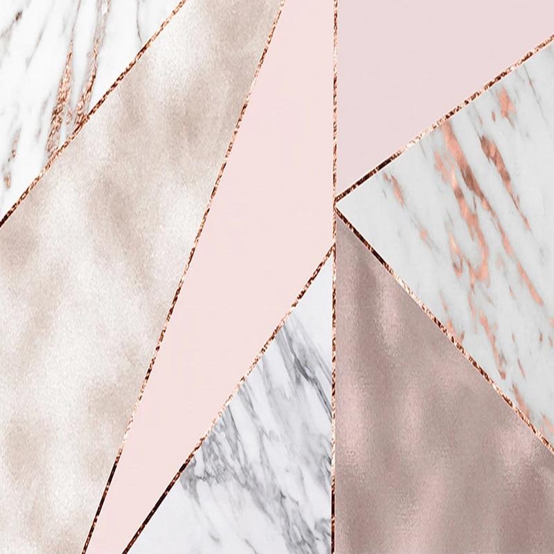 Modern Geometric Pink Marble Wallpaper Mural, Custom Sizes Available Household-Wallpaper Maughon's 