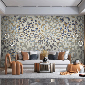 Modern Gray Geometric Abstract Wallpaper Mural, Custom Sizes Available