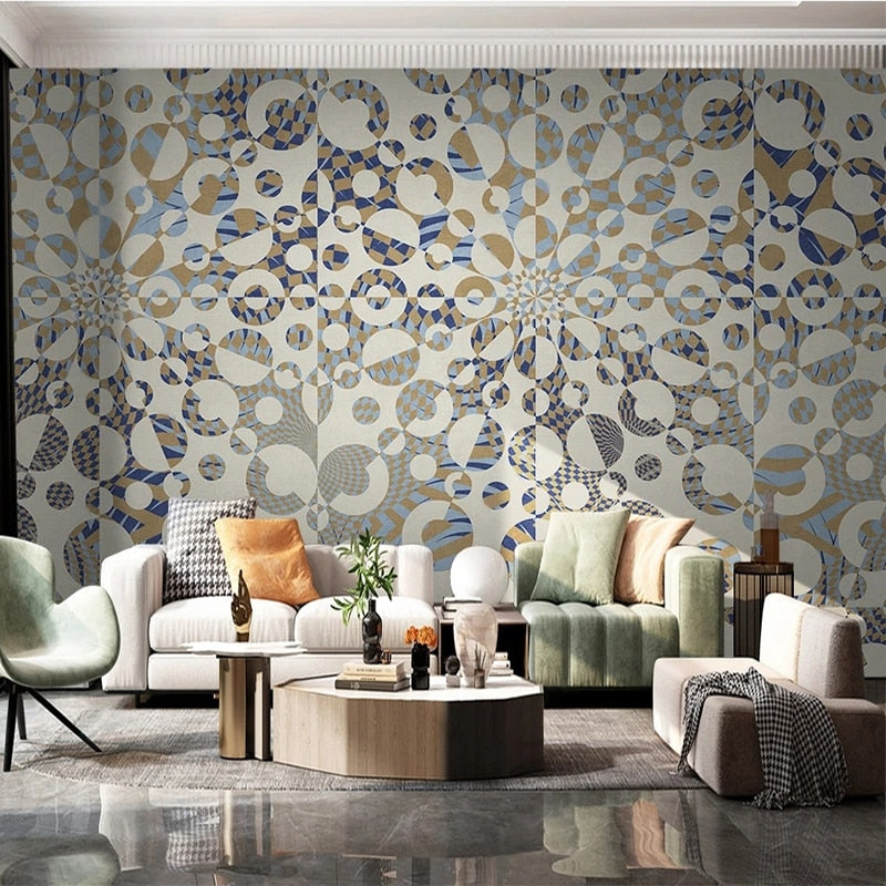 Modern Gray Geometric Abstract Wallpaper Mural, Custom Sizes Available Wall Murals Maughon's Waterproof Canvas 