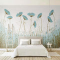 Modern Simple Flowers Wallpaper Mural, Custom Sizes Available Maughon's 