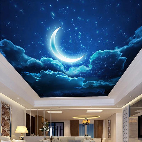 Moon and Starry Sky Ceiling Mural, Custom Sizes Available Maughon's 