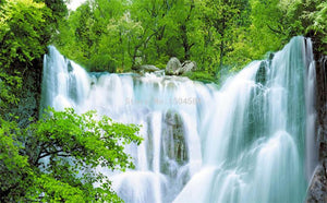Beautiful Cascading Waterfall Wallpaper Mural, Custom Sizes Available