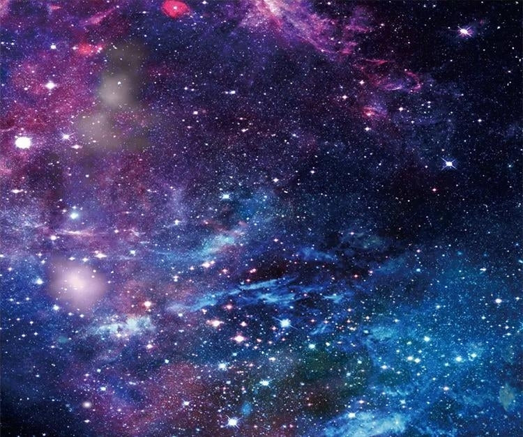 Nebulous Starry Sky Ceiling Mural, Custom Sizes Available