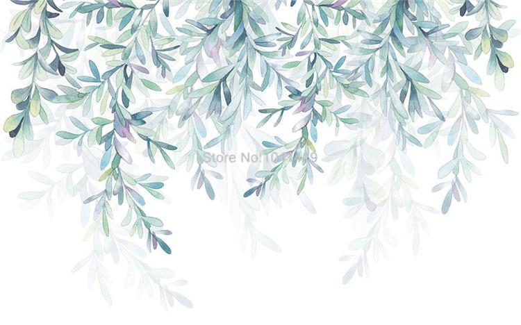 Nordic Style Vine Garland Wallpaper Mural, Custom Sizes Available Household-Wallpaper Maughon's 