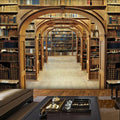 Nostalgic Library Corridor Wallpaper Mural, Custom Sizes Available Maughon's 