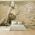 Nude Lady On A Beach With Sailing Ship Wallpaper Mural, Custom Sizes Available Maughon's 