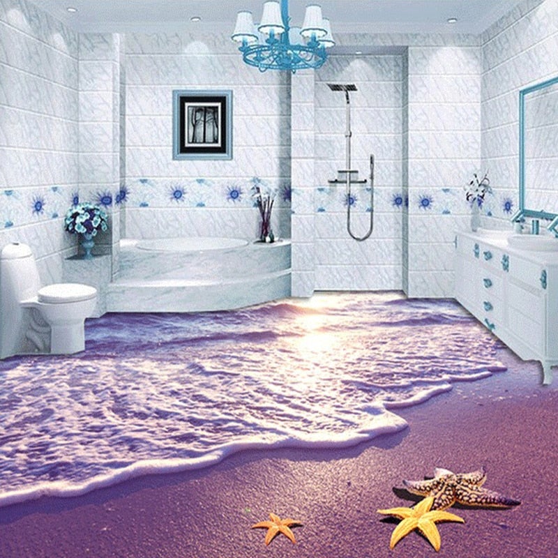 Ocean at Dusk Self Adhesive Floor Mural, Custom Sizes Available Maughon's 