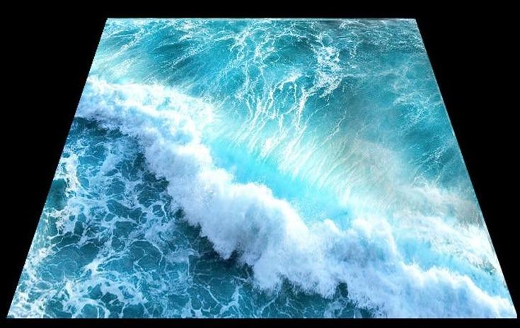 Ocean Seawater Self-Adhesive Floor Murals, Custom Sizes Available