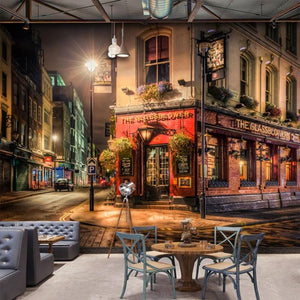 Old Town Night View Wallpaper Mural, Custom Sizes Available Wall Murals Maughon's 