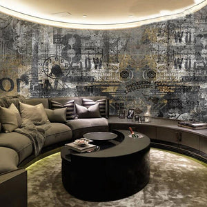 Old Concrete Graffiti Wall Wallpaper Mural, Custom Sizes Availalble