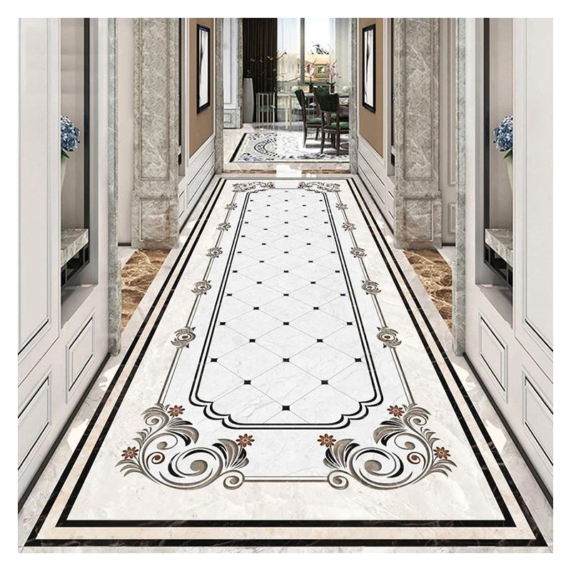 Ornate Black and White Rug Self-Adhesive Floor Mural, Custom Sizes Available Household-Wallpaper-Floor Maughon's 