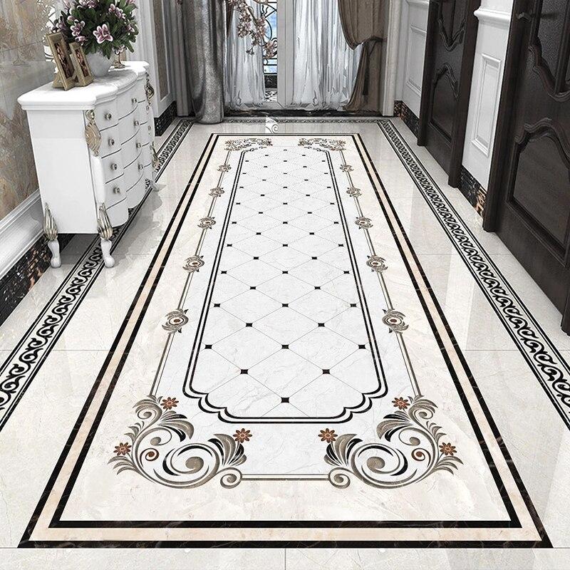 Ornate Black and White Rug Self-Adhesive Floor Mural, Custom Sizes Available Household-Wallpaper-Floor Maughon's 