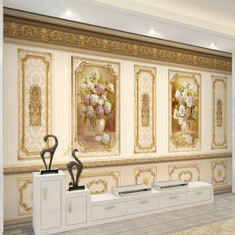 Ornate Gold Wall Panel Wallpaper Mural, Custom Sizes Available Maughon's 