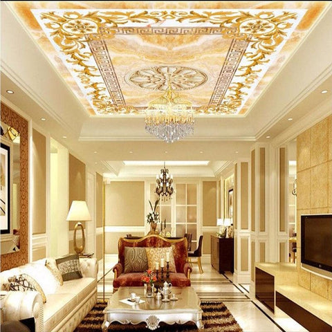 Image of Ornate Jade Pattern Ceiling Mural, Custom Sizes Available Household-Wallpaper-Ceiling Maughon's 