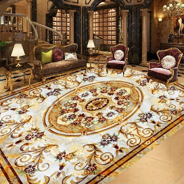 Ornate Rug-look, PVC Vinyl, Self Adhesive Floor Mural, Custom Sizes Av ...
