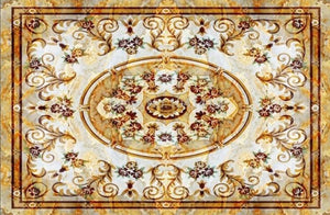 Ornate Rug-look, PVC Vinyl, Self Adhesive Floor Mural, Custom Sizes Available