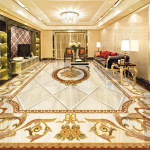 Palatial White and Gold Floor Mural, Custom Sizes Available Maughon's 