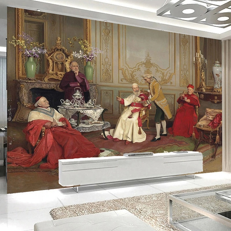 Papal Court Oil Painting Wallpaper Mural, Custom Sizes Available Wall Murals Maughon's 