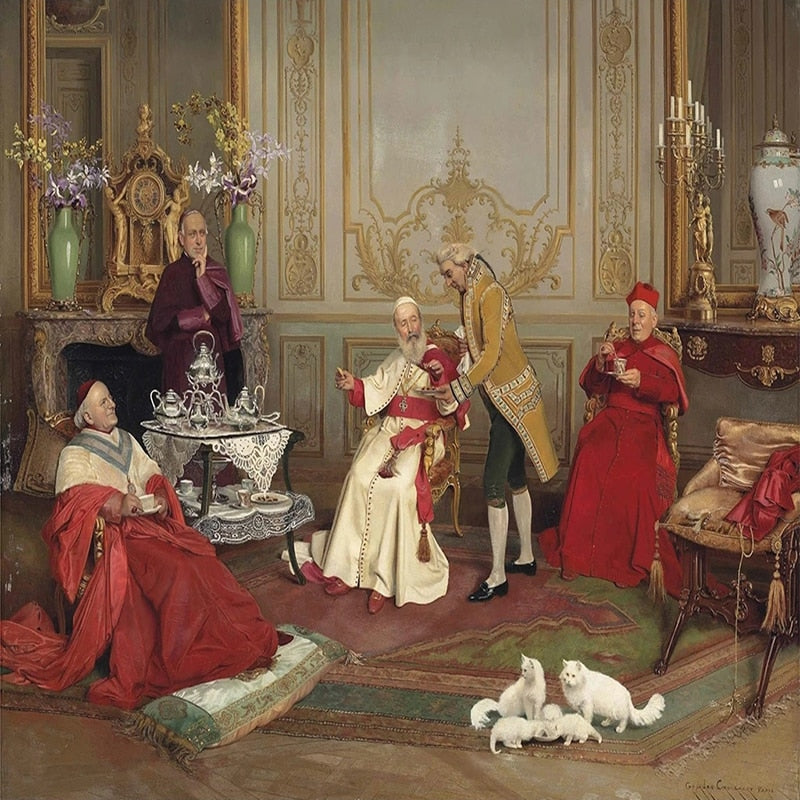 Papal Court Oil Painting Wallpaper Mural, Custom Sizes Available Wall Murals Maughon's 