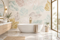 Pastel Leaf Impressions Wallpaper Mural, Custom Sizes Available Maughon's 