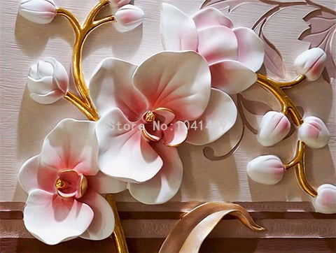 Image of Pastel Orchid Wallpaper Mural, Custom Sizes Available Household-Wallpaper Maughon's 