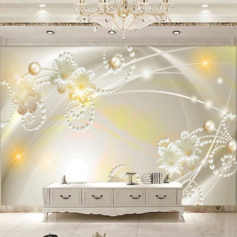 Image of Pearls and Diamonds Wallpaper Mural, Custom Sizes Available Wall Murals Maughon's Waterproof Canvas 