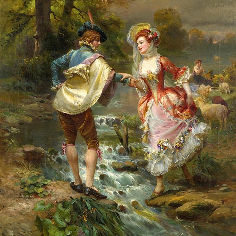 Photo Wallpaper 3D European Style Oil Painting Figure Murals Living Room Hotel Entrance Background Wall Paper 3D Papel De Parede Wall Murals Maughon's 