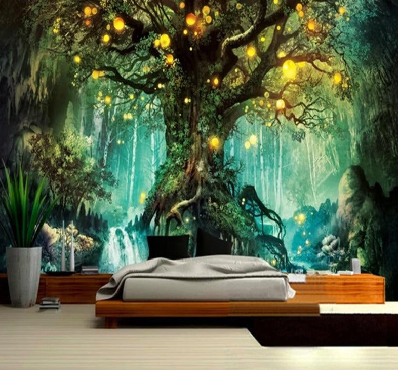 Photo Wallpaper 3D Romantic Fantasy Forest Tree Hand Painted Murals Living Room TV Sofa Kids Bedroom Background Wall Paper Walls Wall Murals Maughon's 