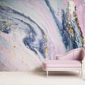 Pink, Gold and Blue Marble Wallpaper Mural, Custom Sizes Available Wall Murals Maughon's 