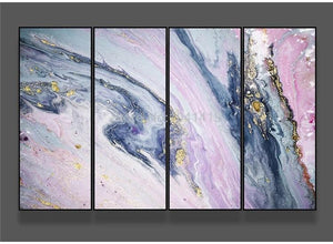 Pink, Gold and Blue Marble Wallpaper Mural, Custom Sizes Available