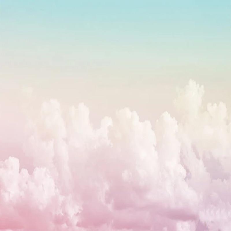 Pink Puffy Clouds with Blue Sky Wallpaper Mural, Custom Sizes Available Maughon's 