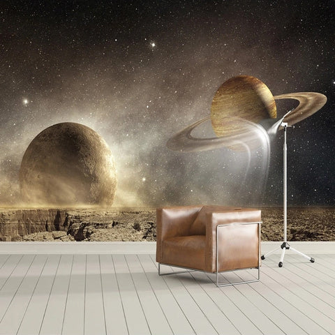 Image of Planets in Space Fantasy Wallpaper Mural, Custom Sizes Available Wall Murals Maughon's 