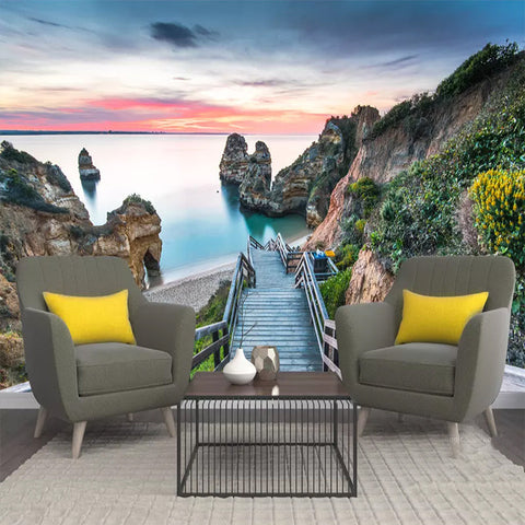 Image of Portuguese Coast Seascape Wallpaper Mural, Custom Sizes Available Maughon's 